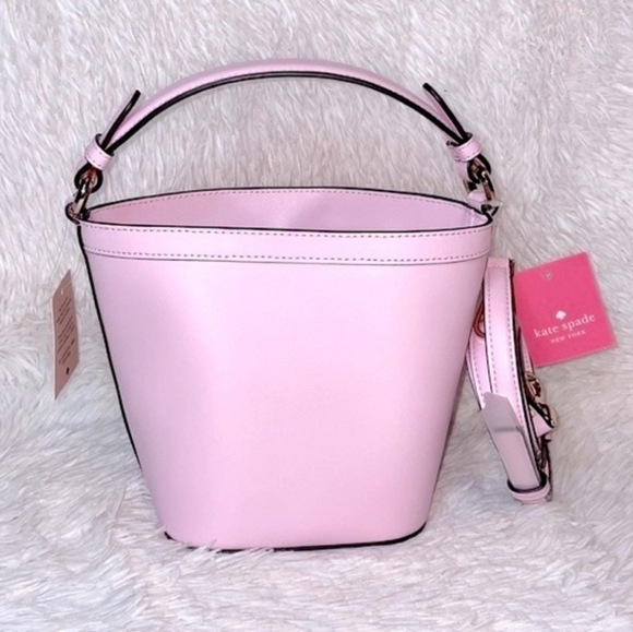 Kate spade NEW Pippa flock party pink parrot small bucket crossbody and wallet - Picture 4 of 8